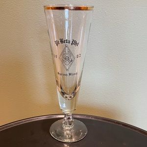 Vintage Sorority Pi Beta Phi Drinkware Glass Flute. Could be beer or champagne.